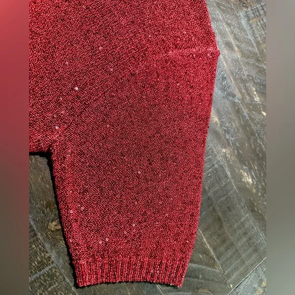 NWT MISA Los Angeles Darya Sparkle Sequin Crop Top in Lipstick Red Sz Medium